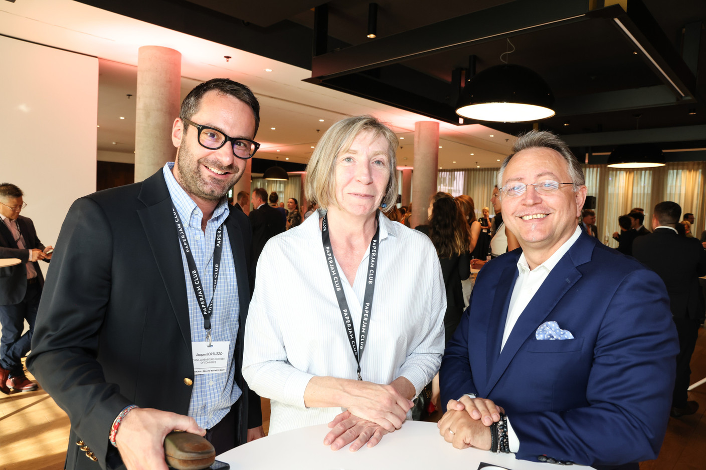 Jacques Bortuzzo (China - Luxembourg Chamber of Commerce), Marie-Josée Ries (Ministère de la protection des consommateurs) et Pedro Castilho (Verbalius). (Photos: Marie Russillo/Maison Moderne)