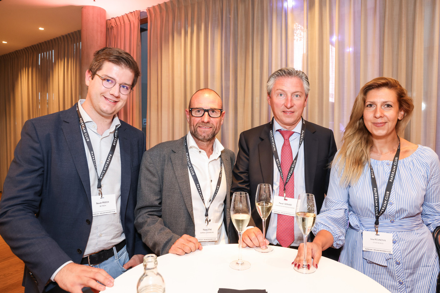 Benoît Frisch (Be Fresh), Thierry Stas (Maprima Luxembourg), Pascal Gerard (Edmond de Rothschild Europe) et Irina Rojnova (Storyboros). (Photos: Marie Russillo/Maison Moderne)