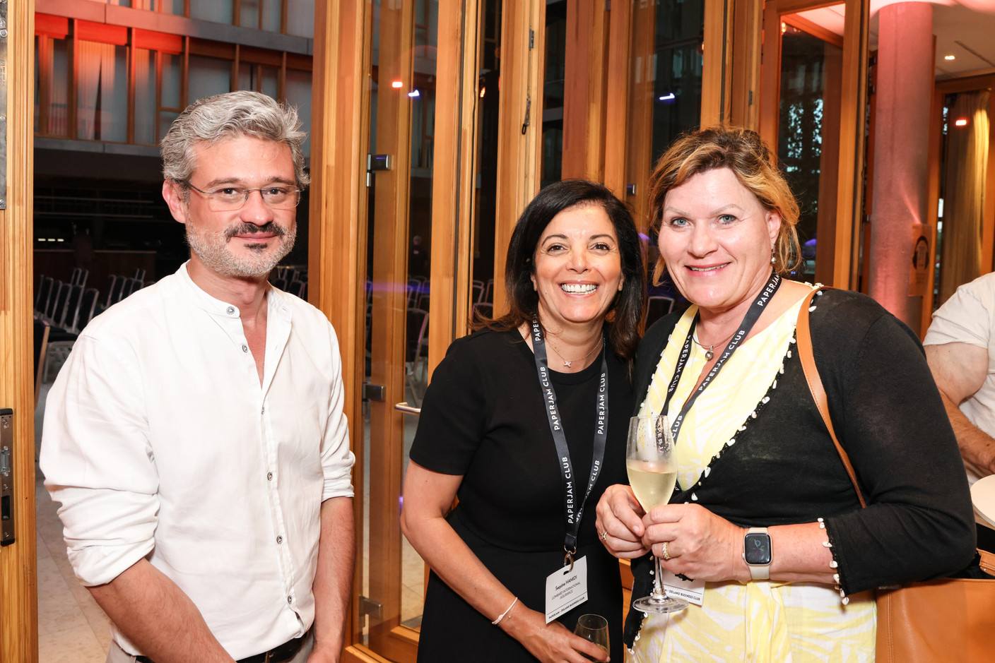 David Wagner (déi Lénk), Saquina Hamidi (Lombard International Assurance) et Siobhan Cooper (Bank of China). (Photos: Marie Russillo/Maison Moderne)