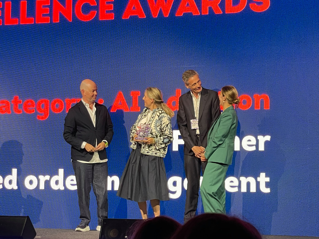 De gauche à droite: Jean-Louis Schiltz, vice-chairman de Fedil; Carole Müller, CEO de Fisher; Christophe de Gréift, directeur IA & advanced analytics de Resultance, et Madame la Ministre Elisabeth Margue. (Photo: Clémentine Cailleau)