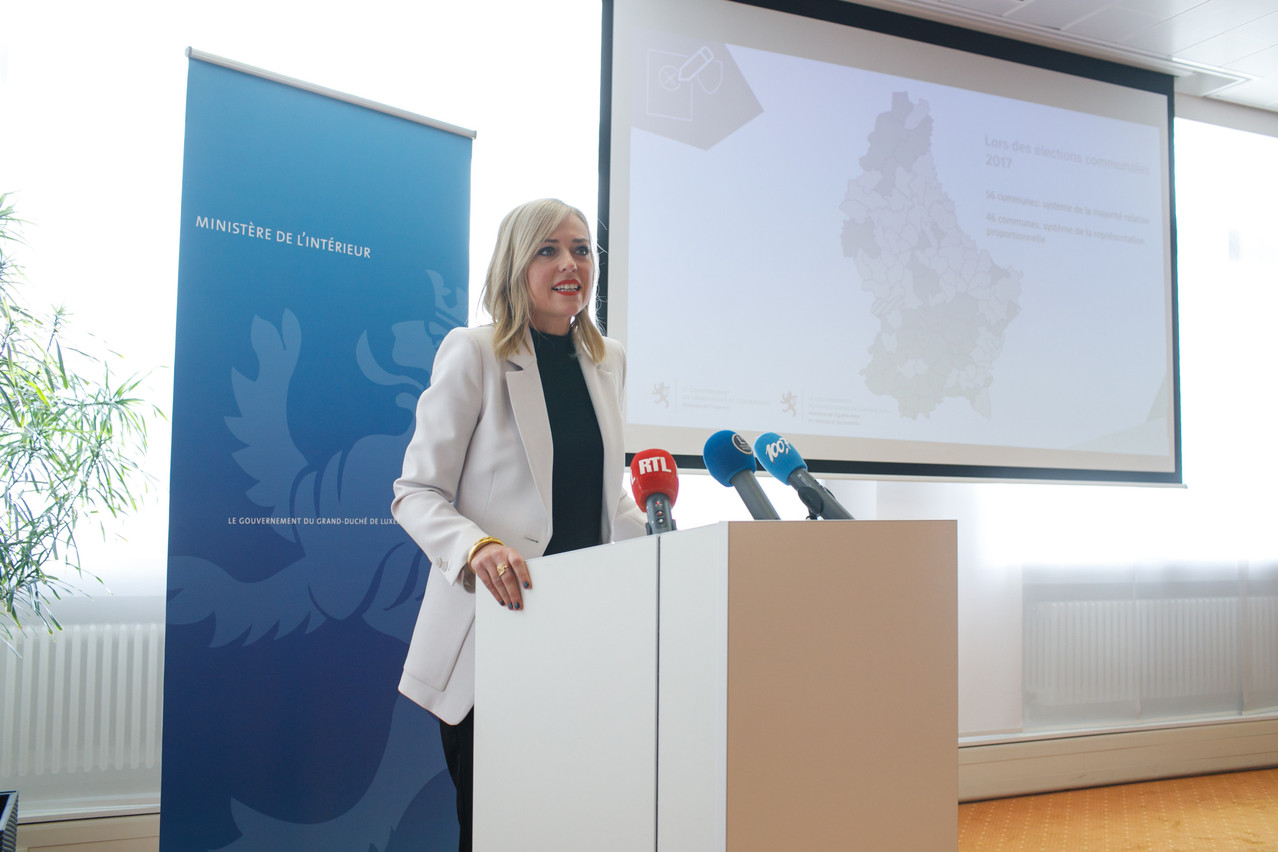 Interior minister Taina Bofferding (LSAP) on Wednesday started the five-month countdown to the local elections on 11 June 2023 Photo: Matic Zorman / Maison Moderne