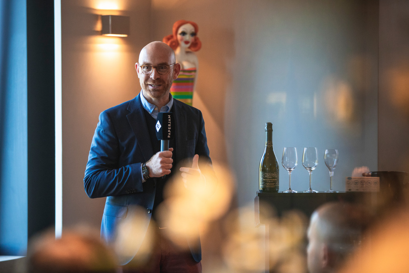 Antoine Clasen, pictured here at an event in 2021, will replace Georges Krombach as the head of the Fédération des Jeunes Dirigeants.  Photo: Simon Verjus/Maison Moderne