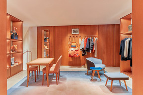 The first floor of the newly designed Hermès store is dedicated to ready-to-wear fashion and equestrian accessories Timothée Chambovet