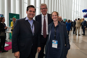 Claus Mansfeldt of the LPEA and Swancap (centre), Eléonore de Potesta of Antwort Capital (on right). Photo: Nader Ghavami