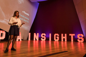 Katalin Gallyas of C*funds is seen speaking during LPEA Insights 2022, 13 October 2022. Photo: Nader Ghavami