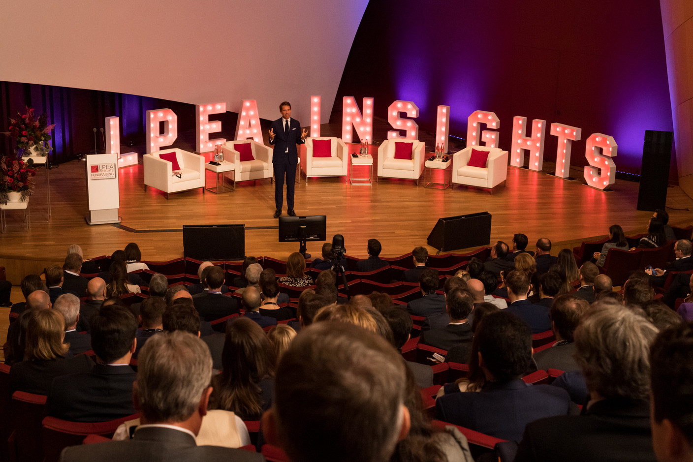Gilles Dusemon, LPEA executive board member and partner at the law firm of Arendt & Medernach, is seen speaking during LPEA Insights 2022, 13 October 2022. Photo: Nader Ghavami