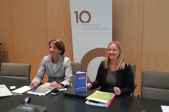 Tonika Hirdman, directrice générale de la Fondation de Luxembourg, et Hanna Surmatz, de l’European Foundation Center. (Photo: Fondation de Luxembourg)
