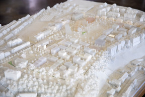 View of the model of the winning project. (Photo: Romain Gamba / Maison Moderne)