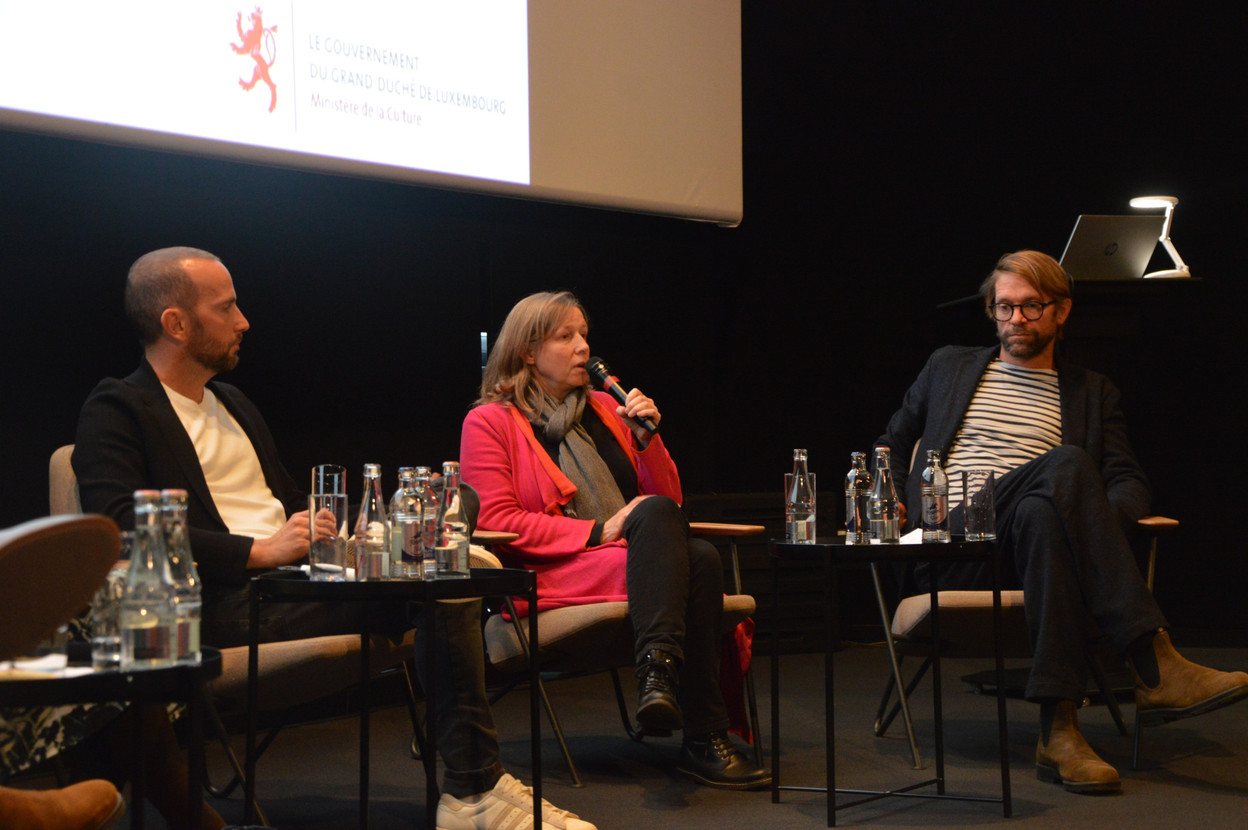 Producer Bernard Michaux, editor Pia Dumont and actor Luc Schiltz discussed the challenges facing their professions. Photo: Paperjam