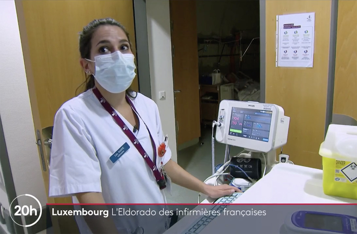 La moitié du personnel soignant au Luxembourg est frontalier, rappelle France 2 dans son reportage diffusé lundi soir. (Photo: Capture d’écran France 2)