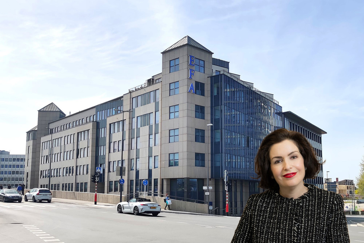 Francesca McDonagh will take over the reins of Universal Investment Group, the parent company of European Fund Administration, whose offices are in the Gare district. Photos: Universal Investment Group, Christophe Lemaire/Maison Moderne, Montage: Maison Moderne