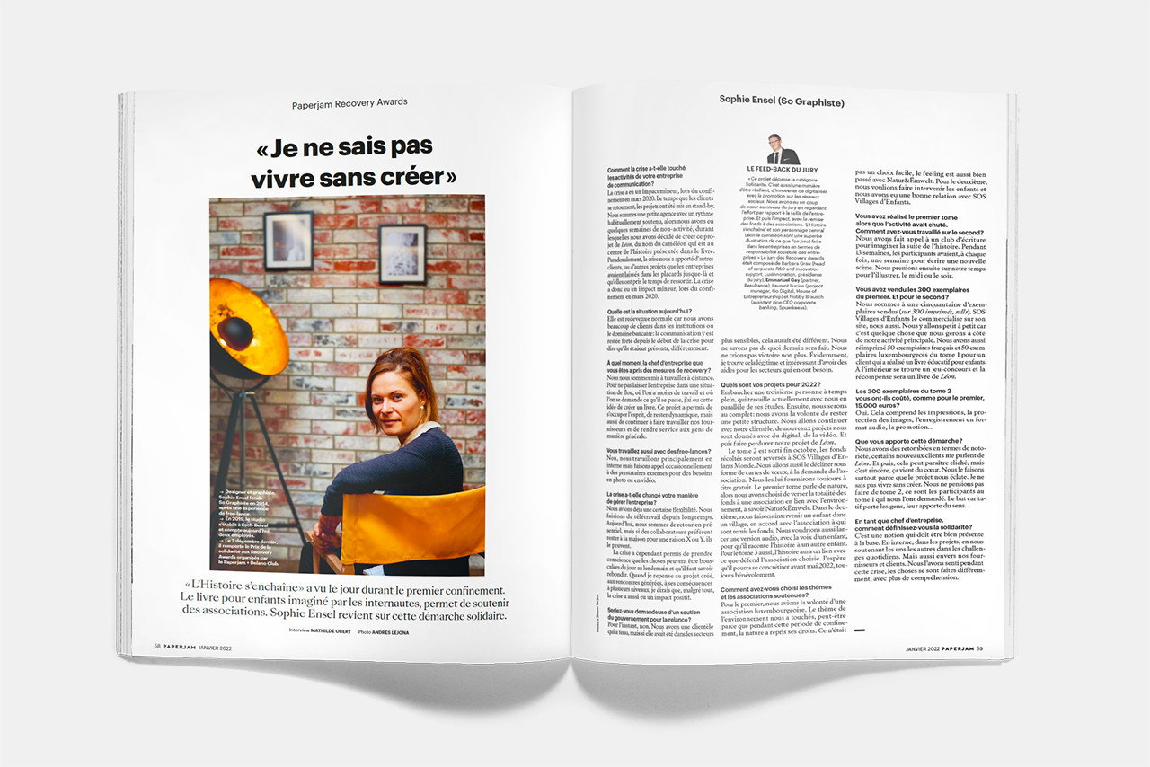 Sophie Ensel (So Graphiste), interviewée par Mathilde Obert et photographiée par Andrés Lejona. (Illustration: Maison Moderne)