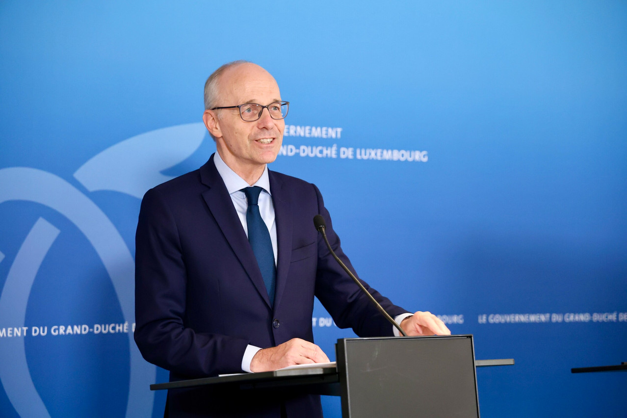 “We want young people leaving school to find a job, and for that we need businesses that function well and an attractive economy,”  said Prime Minister Luc Frieden during the press conference. Photo: SIP