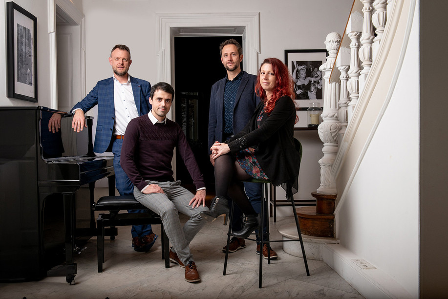 De gauche à droite: Cédric Jadoul – Managing Director Fujitsu Luxembourg, Marvin Sant, CTO Devana, Steve Heggen, Head of Technologies and Innovation, Barbara Delacroix, CEO Devana. (Photo: Marie De Decker)