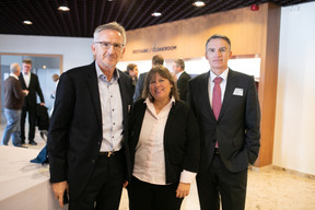 Camille Thommes of the Association of the Luxembourg Fund Industry, Corinne Lamesch of Alfi and Jerry Grbic of the Luxembourg Bankers’ Association (ABBL). Photo: Matic Zorman / Maison Moderne