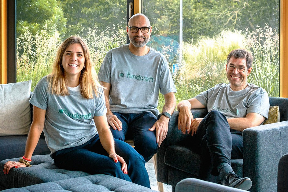 The Fundcraft founding team, from left to right: Olga Porro (co-founder & chief product officer), Victor Martin (co-founder & chief technology officer) and Julien De Mayer (founder & CEO). Photo: Fundcraft