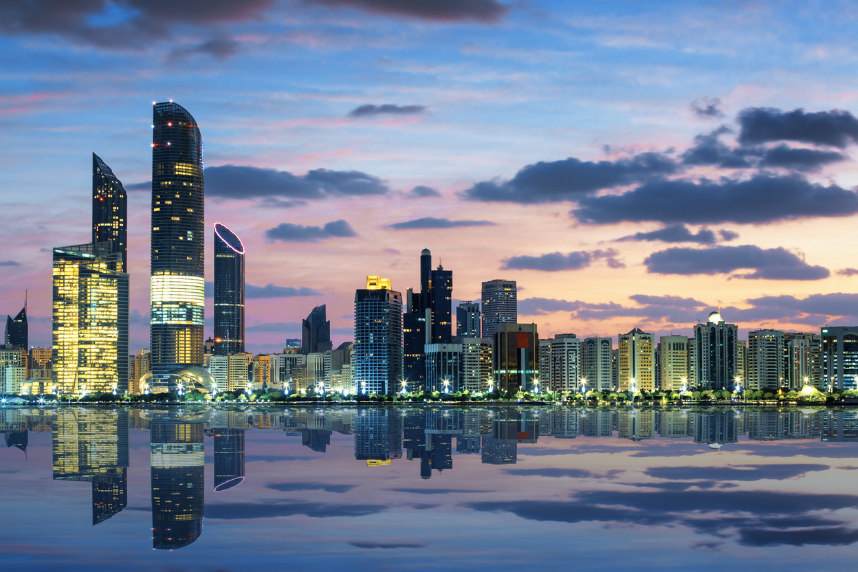 View of Abu Dhabi Skyline at sunset, United Arab Emirates. FundRock is to launch FundRock ME in the Abu Dhabi Global Market, subject to regulatory approval Shutterstock