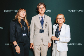 Sarah Cipriani, Quentin Fogel (Le Royal Hôtel) and Anne Lambolez (Randstad HR Services). (Photo : Julian Pierrot / Paperjam)