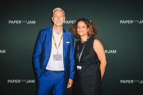 Jean-Michel Losson (Paperjam) and Alicia Brun (Up Luxembourg). (Photo : Julian Pierrot / Paperjam)