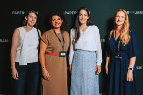 Marine Baele, Bohuslava Cernotova, Delphine Debailleul and Elisabeth Conrad (Cargolux Airlines). (Photo : Julian Pierrot / Paperjam)