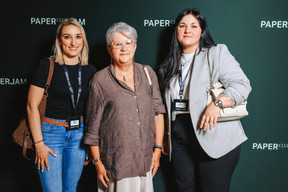 Marine Marasco (Paperjam), Sylvie Notarnicola (CMCM) and Olivia Hoffmann (Eurest Luxembourg). (Photo : Julian Pierrot / Paperjam)