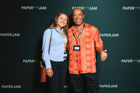 Carla Marques (Paperjam) and Blaise Stephen (Lux Bachata). (Photo : Julian Pierrot / Paperjam)