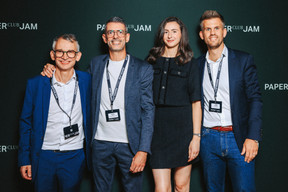 Michael Merci (LHH), Aurélien Soler (Great Place To Work), Yasmine Zarrab (Cap4 Group) and Ludwig de Carli (Leiven Group). (Photo : Julian Pierrot / Paperjam)