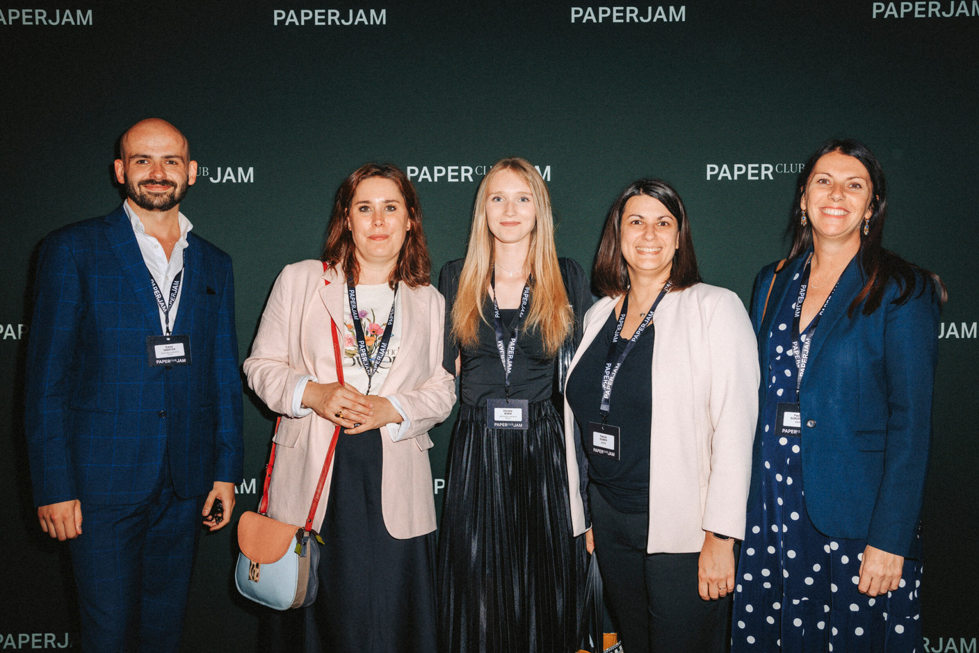 Simon Sabatier, Amandine Richier, Cristie Veber, Pauline Sugner and Pauline Duburquoy (CACEIS). (Photo : Julian Pierrot / Paperjam)