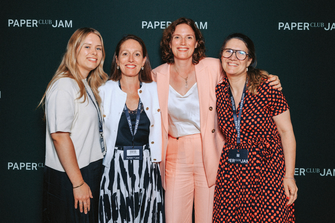 Cloé Decker (Chamber of Commerce of the Grand Duchy of Luxembourg), Emmanuelle Thivollard, Muriel Morbé (House of Training) and Estelle Goutière (Chamber of Commerce of the Grand Duchy of Luxembourg). (Photo : Julian Pierrot / Paperjam)