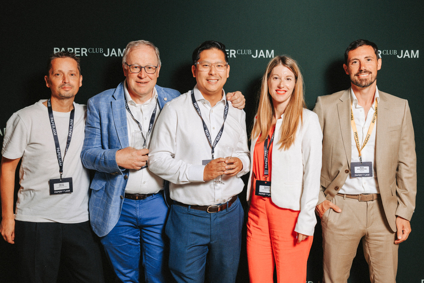 Patrick Coelho (Properties Solutions Group), Johan Bierebeeck (GraydonCreditSafe Luxembourg), Pascal Ruffin (Les Consultants), Alexandra Kieffer (Legere Hôtel Group) and Mickael Spezzacatena (Paperjam Club). (Photo : Julian Pierrot / Paperjam)