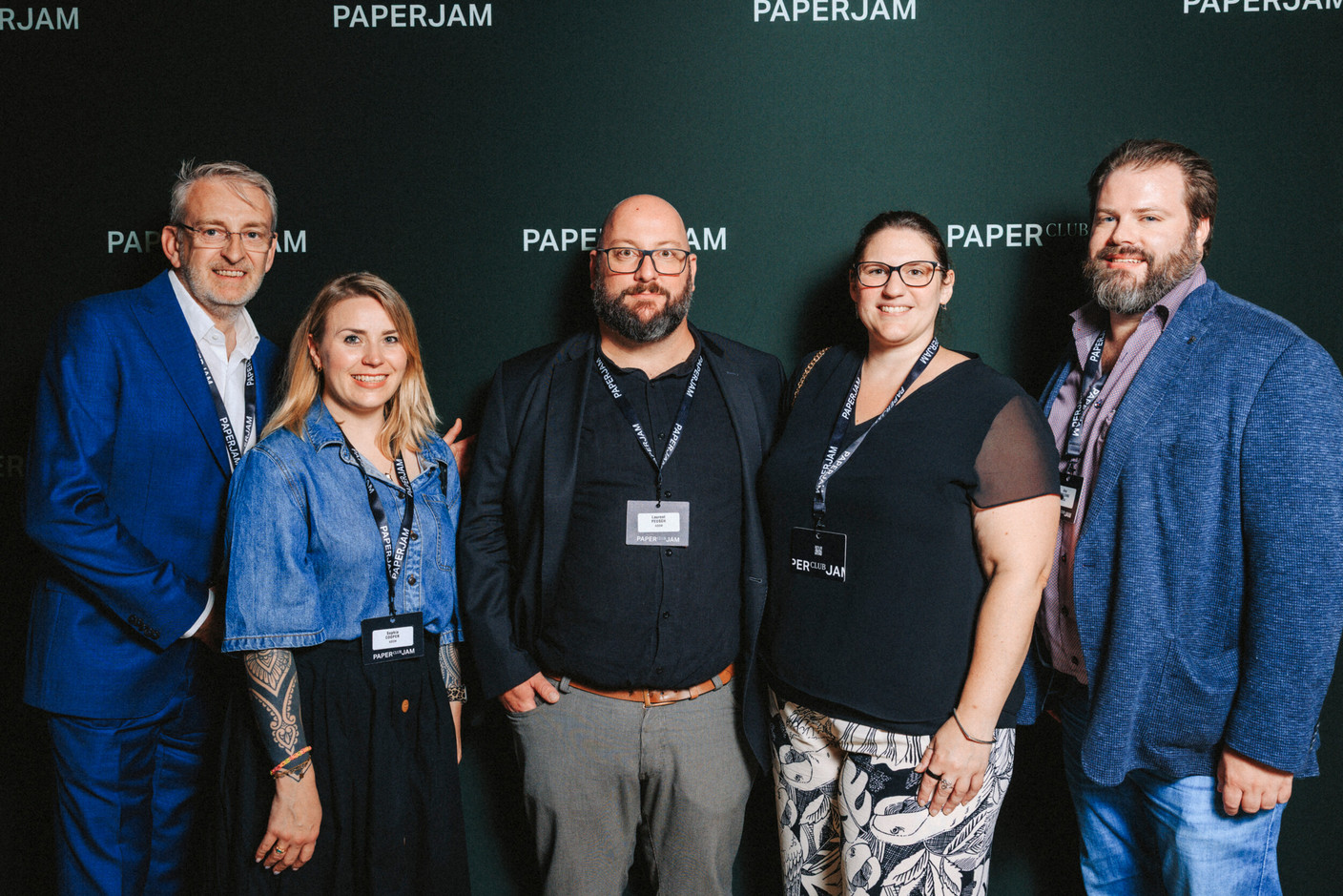 Christophe Reithler, Sophia Cooper, Laurent Peusch (ADEM), Jil Voss (Ministry of Finance) and Alex Erpelding (ADEM). (Photo : Julian Pierrot / Paperjam)