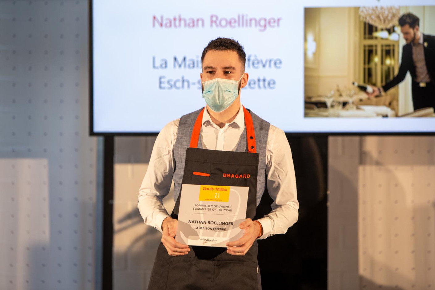 Nathan Roellinger, Sommelier de l’année Gault&Millau Luxembourg 2021. (Photo: Romain Gamba / Maison Moderne)