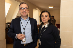 Claude Hirtzig (Spuerkeess) and Adriana Migonney (Luxexpo the Box) at the Gen AI Bootcamp session dedicated to finance and risk management professionals, held at Spuerkeess, 3 April 2025. Photo: Eva Krins/Maison Moderne