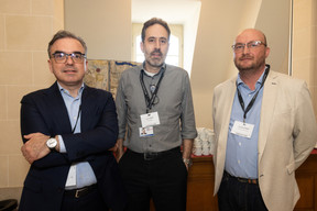 Claude Hirtzig, Lars Weber (Spuerkeess) and Claude Gorges (Banque Raiffeisen) at the Gen AI Bootcamp session dedicated to finance and risk management professionals, held at Spuerkeess, 3 April 2025. Photo: Eva Krins/Maison Moderne