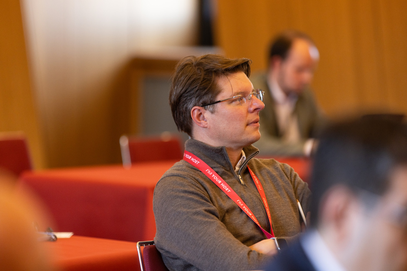 Etienne Velasti (Maison Moderne) at the Gen AI Bootcamp session dedicated to finance and risk management professionals, held at Spuerkeess, 3 April 2025. Photo: Eva Krins/Maison Moderne