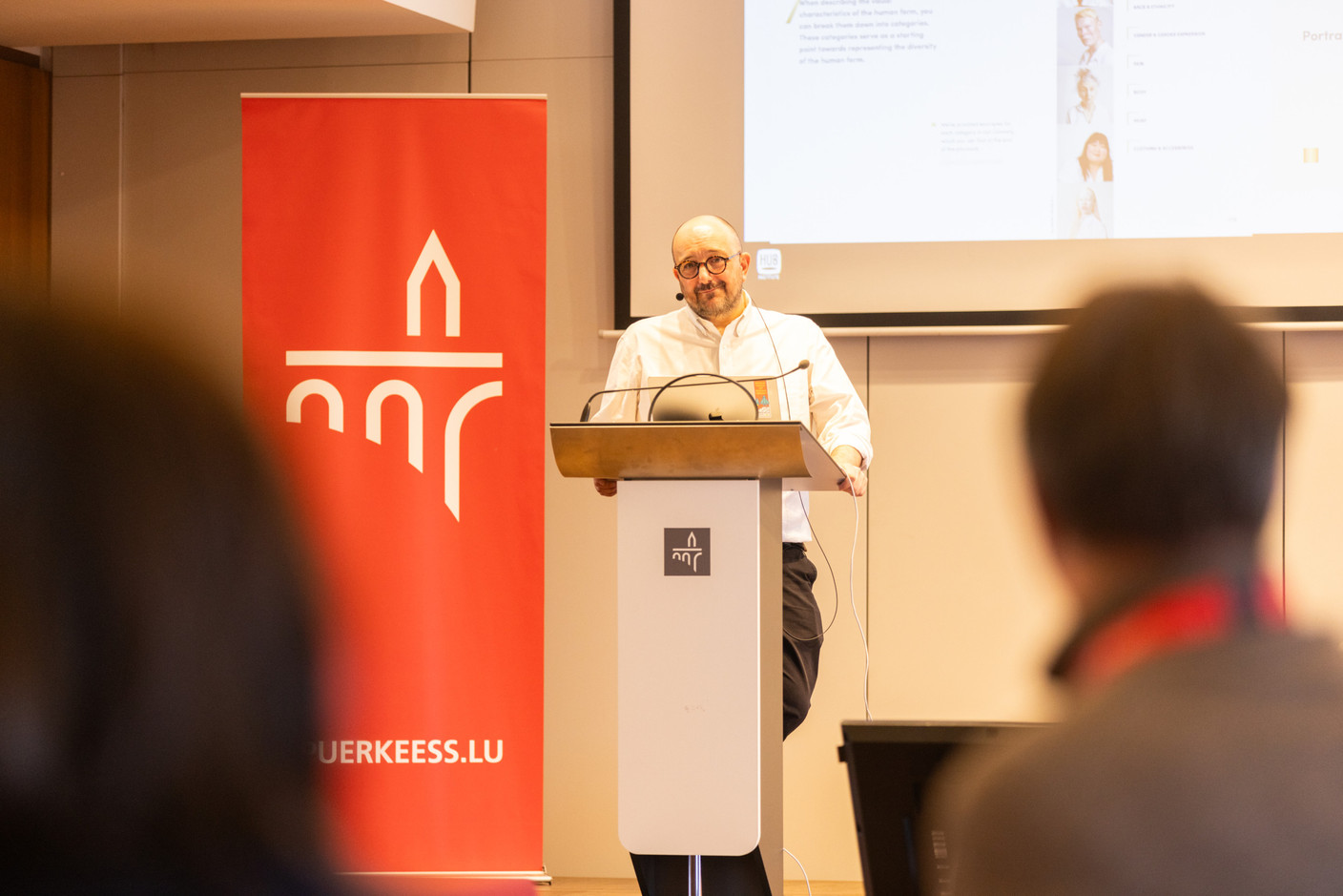 William Régault (Hub Institute) at the Gen AI Bootcamp session dedicated to finance and risk management professionals, held at Spuerkeess, 3 April 2025. Photo: Eva Krins/Maison Moderne