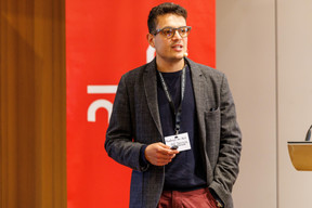 Abdelmajid Ben Abid (Hub Institute) at the Gen AI Bootcamp session tailored to legal professionals, held at Spuerkeess, 7 May 2025. Photo: Florian Talon/Studion Photography