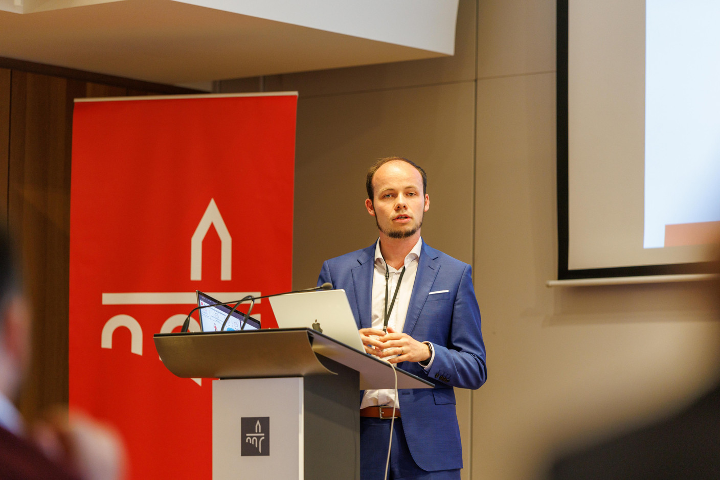 Christophe Atten (Spuerkeess) at the Gen AI Bootcamp session tailored to legal professionals, held at Spuerkeess, 7 May 2025. Photo: Florian Talon/Studion Photography