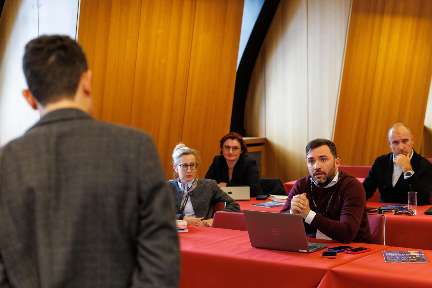 Virginie Godar (Luxinnovation) and Marco Scappaticci (Value Partners) at the Gen AI Bootcamp session tailored to legal professionals, held at Spuerkeess, 7 May 2025. Photo: Florian Talon/Studion Photography