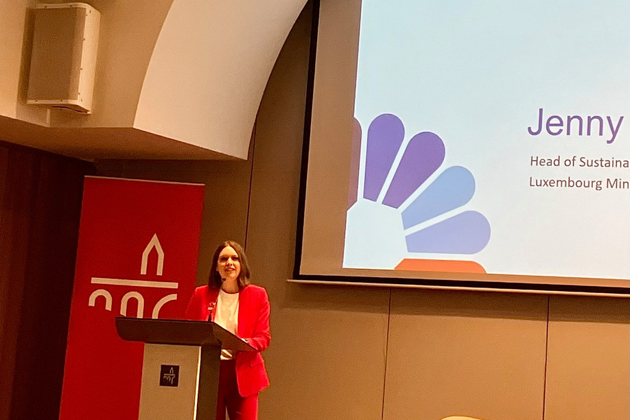 Jennifer de Nijs is head of sustainable finance at Luxembourg’s finance ministry. She spoke at an event at the Spuerkeess to launch the Female Entrepreneurship Fund, 24 May 2024. Photo: Lydia Linna/Maison Moderne