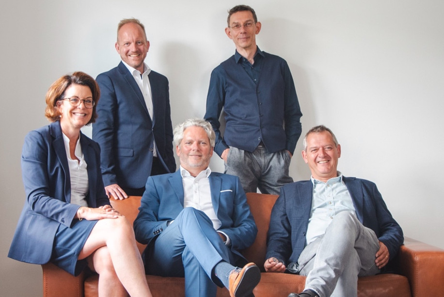 L’équipe de GGR&Partners, de gauche à droite: Mireille Talsma, Hendrik Geleyte, Matthias Gerstlauer, Daniel Braun et Nicolas Rasson (Photo: Tristan Rasson )