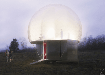 Le projet de 2001 et de Njoy a remporté le concours pour la construction d’un gîte pop-up à Esch-sur-Alzette. (Illustration: 2001-NJOY)