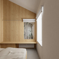 Depuis la chambre, les randonneurs ont une vue privilégiée sur l’œuvre de Léa Schroeder. (Illustration: Anouck Pesch Architecte)