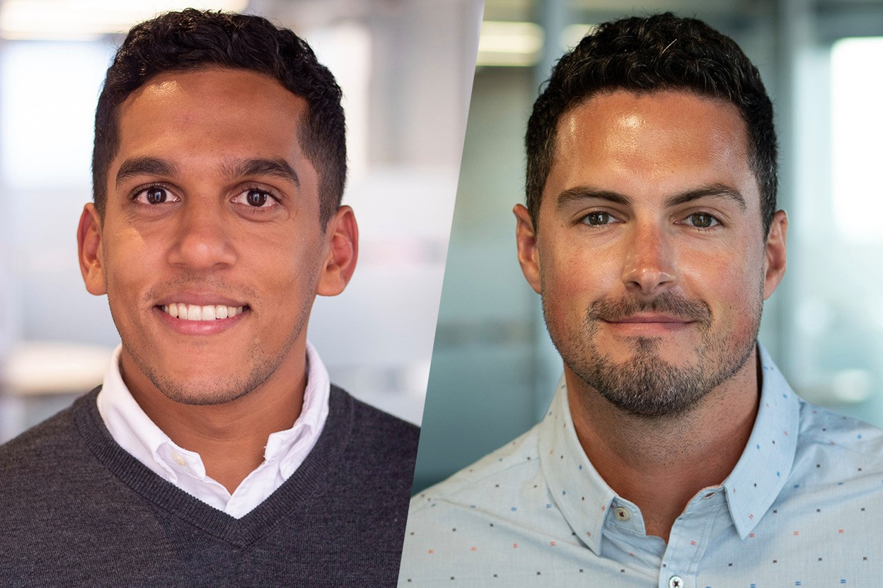 Nalin Patel (left), lead analyst, EMEA private capital, and Kyle Stanford, senior analyst, US venture lead, share insights from Pitchbook report published on 6 July 2023. Photos: Provided by Pitchbook. Montage: Maison Moderne