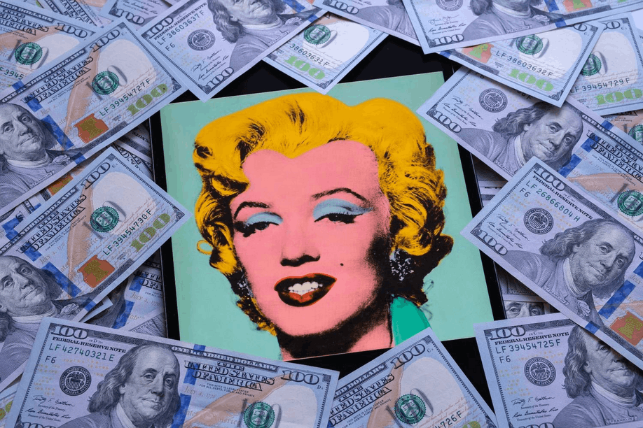 Breaking a record for the artist, Andy Warhol’s Shot Sage Blue Marilyn (1964) sold in May 2022 for $195m. It is the second-most expensive work to ever sell at an auction. Leonardo Da Vinci’s Salvator Mundi (c. 1499-1510), which sold for $450m at Christie’s in 2017, holds the record. Photo: Shutterstock