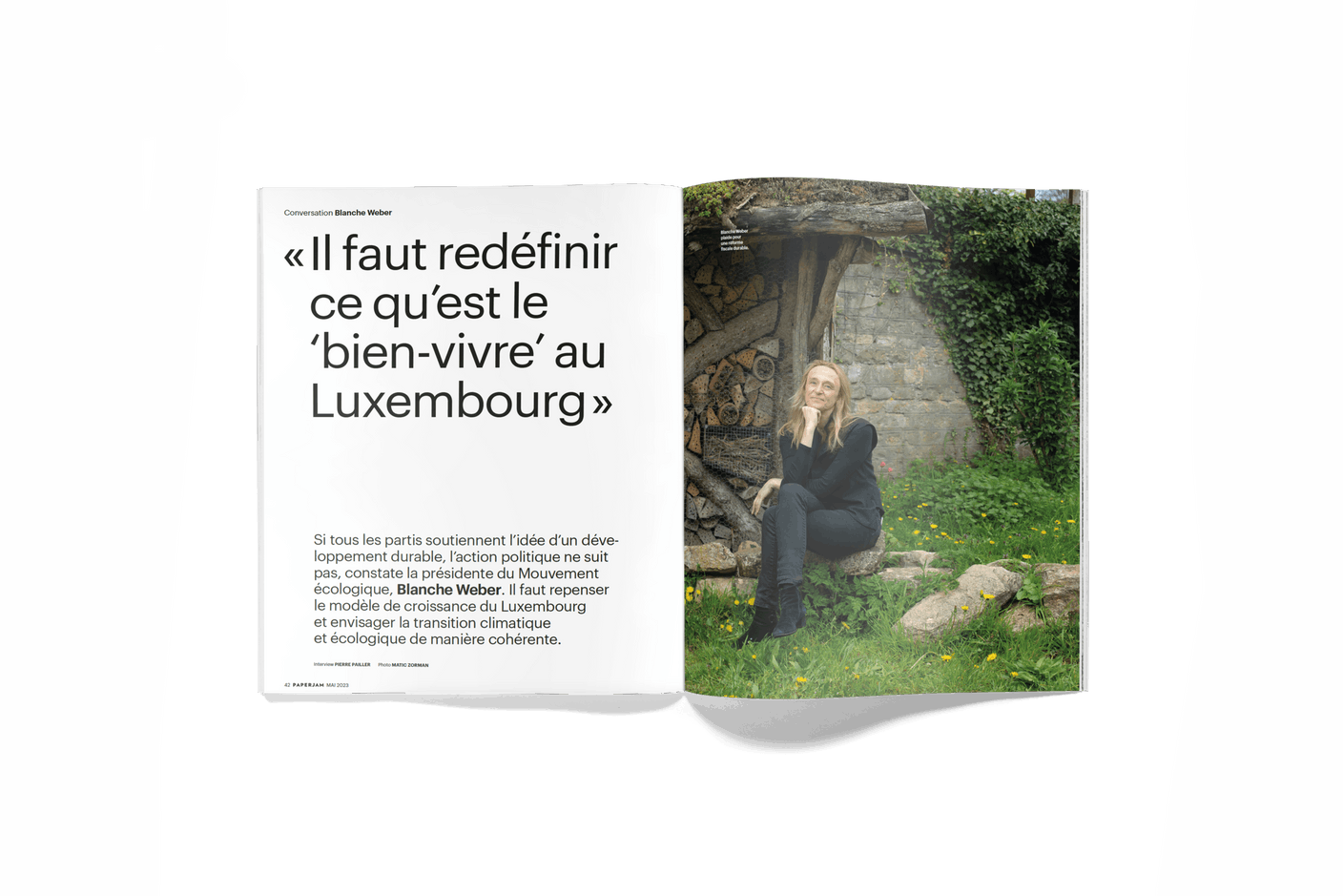 Blanche Weber, présidente du Mouvement écologique. (Photo: Matic Zorman/Maison Moderne)