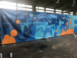 Raphaël Gindt a choisi de travailler un long motif abstrait. ((Photo: Paperjam))