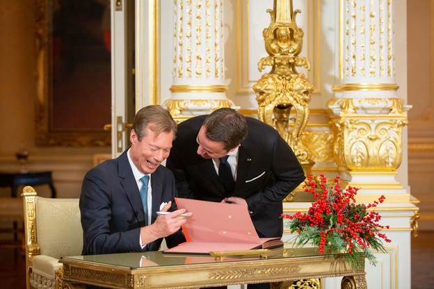 Au-delà des sourires, le Grand-Duc Henri et le Premier ministre et son gouvernement doivent développer des stratégies de collaboration pour un Exécutif unifié. (Photo: archives Maison Moderne)