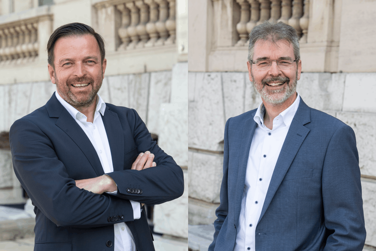 Norbert Brausch et Guy Koster, du département Corporate Banking à Spuerkeess.  Spuerkeess