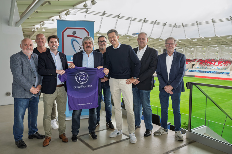 From left to right: Nicolas Schockmel (FLF board member), Joël Wolff (FLF secretary general), Gilles Godart (tax and accounting partner at Grant Thornton Luxembourg), Paul Philipp (FLF president), Marc Diederich (FLF lawyer), Vincent Garnier (audit partner at Grant Thornton), Marco Richard (FLF board member, Erny Decker (FLF board member) Photo: Grant Thornton